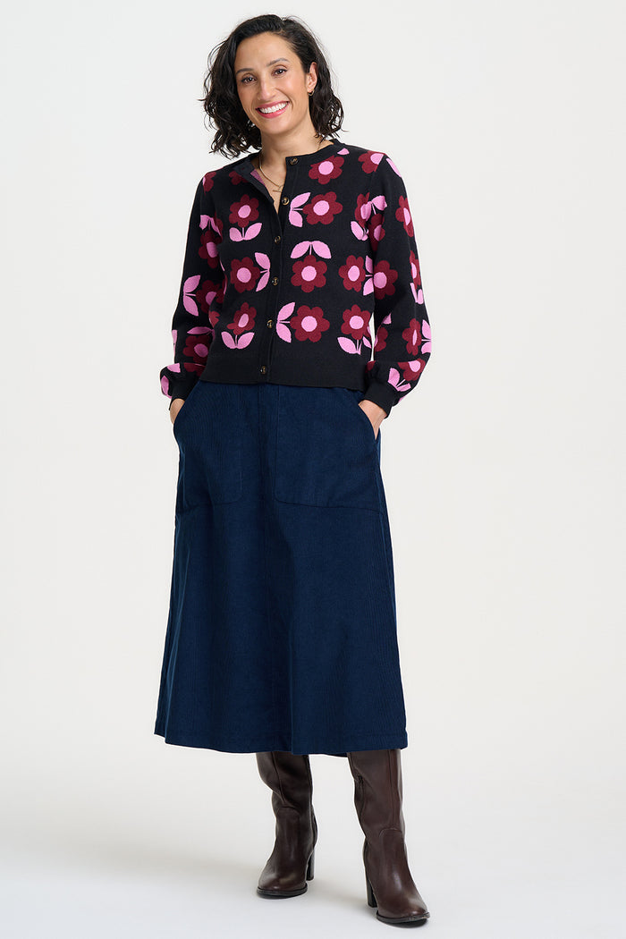 Venetia Cardigan (Black/Daisy)
