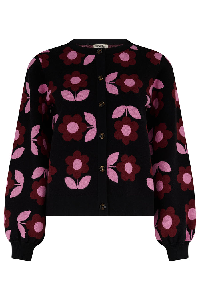 Venetia Cardigan (Black/Daisy)
