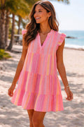 Vichy Smock Mini Dress (Pink)
