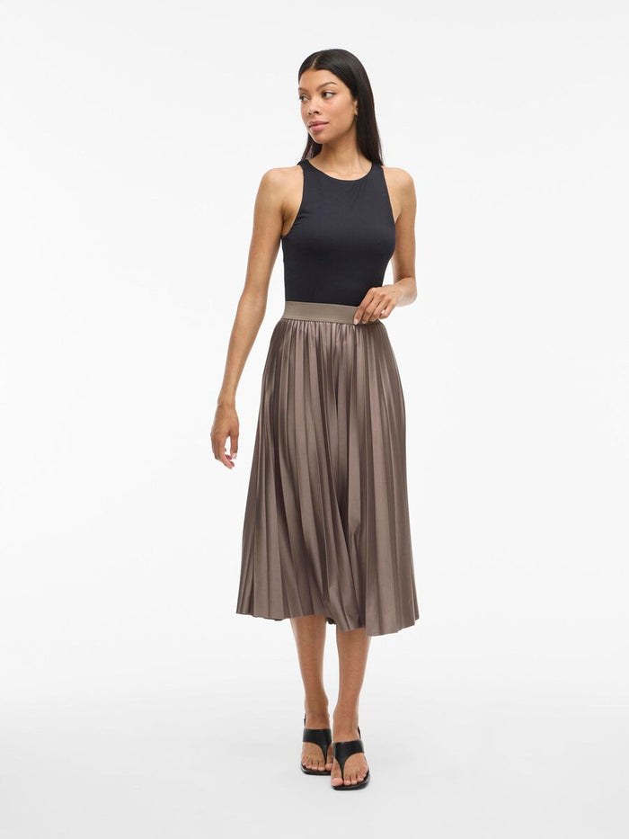 Viv Pleated Midi Skirt (Falcon)