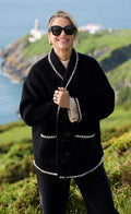 Willow Contrast Stitch Trim Jacket (Black)