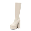 High Cylinder Women's Waterproof Stretch Platform Boots in Classic Black