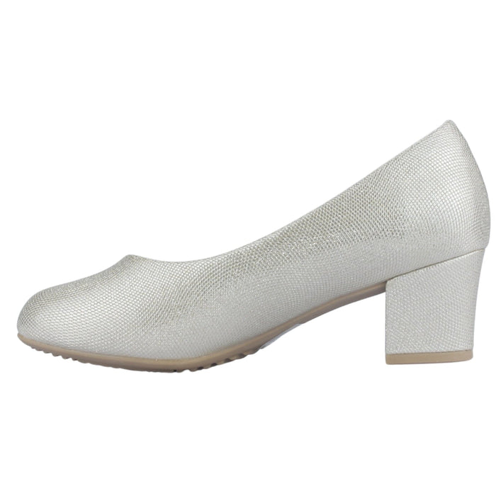 Zapato Mujer Chalada Flexi-70 Dorado Casual Tacones Bajos Chalada