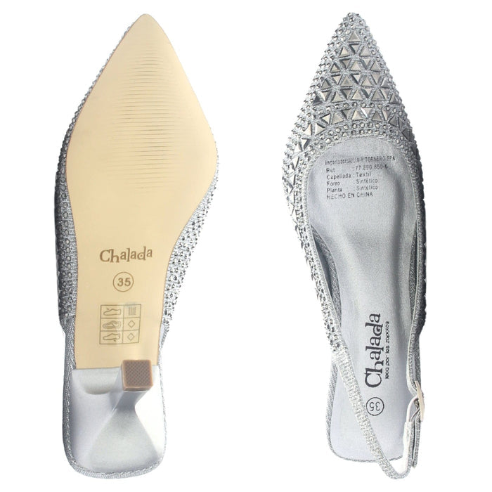 Zapato Mujer Chalada Hot-70 Plateado oscuro Casual Tacones Altos Chalada