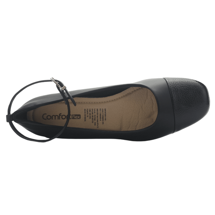 Zapato Negro Mujer Comfortflex 2595403 Casual Tacones Bajos Comfortflex