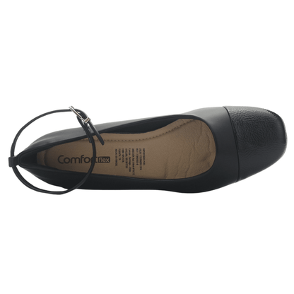 Zapato Negro Mujer Comfortflex 2595403 Casual Tacones Bajos Comfortflex