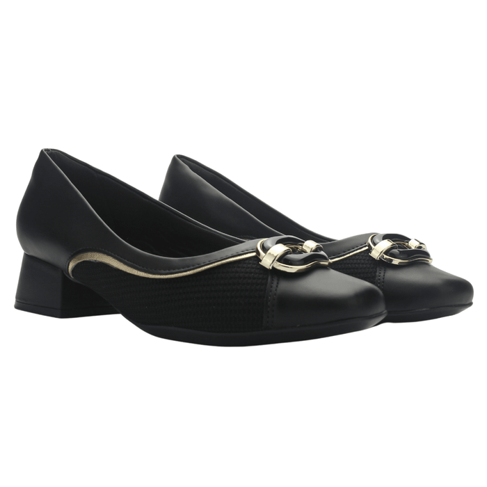 Zapato Negro Mujer Comfortflex 2595404 Casual Tacones Bajos Comfortflex