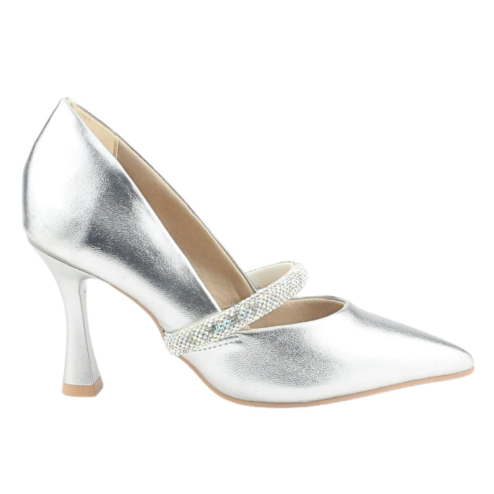 Zapato Ramarim Mujer 2418103 Plateado Casual Tacones Altos Ramarim