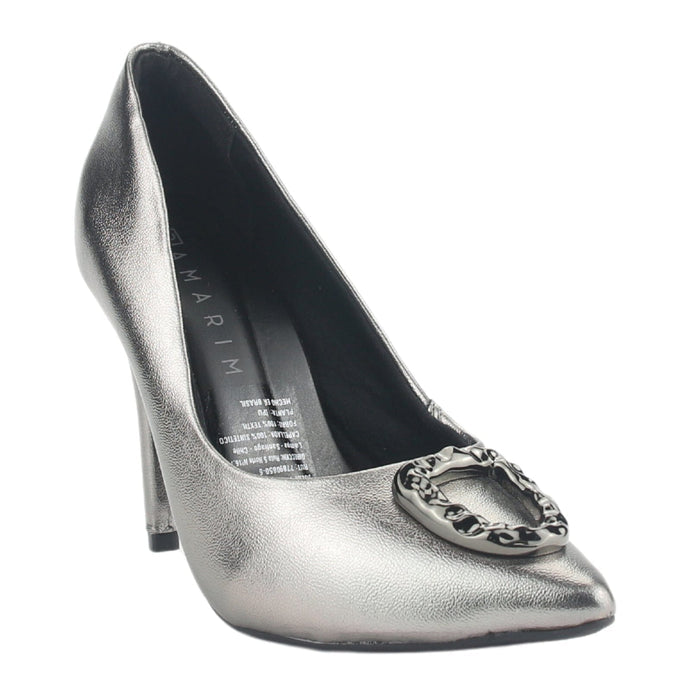 Zapato Ramarim Mujer 2494122 Plateado Casual Tacones Altos Ramarim