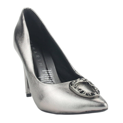 Zapato Ramarim Mujer 2494122 Plateado Casual Tacones Altos Ramarim