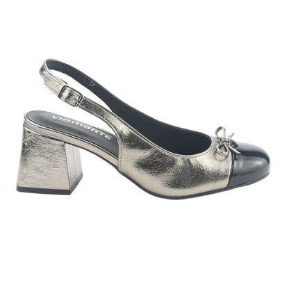 Zapato Via Marte Mujer 067-001-01 Dorado Casual Tacones Altos Via Marte
