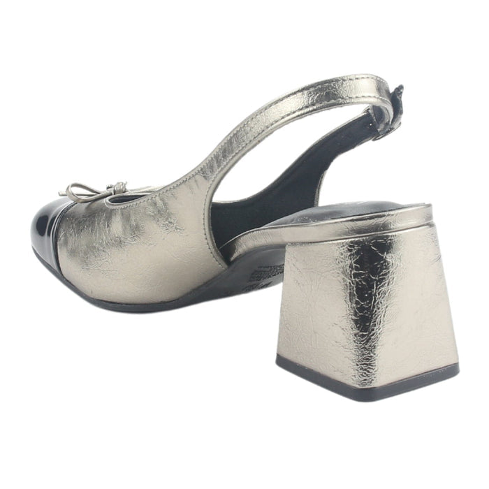 Zapato Via Marte Mujer 067-001-01 Dorado Casual Tacones Altos Via Marte