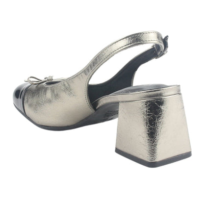 Zapato Via Marte Mujer 067-001-01 Dorado Casual Tacones Altos Via Marte