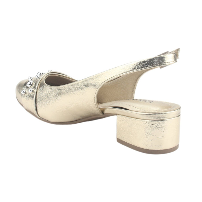 Zapato Via Marte Mujer 070-008-01 Dorado Casual Tacones Bajos Via Marte