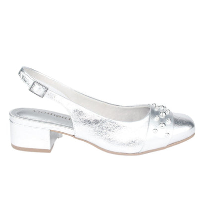Zapato Via Marte Mujer 070-008-01 Plateado Casual Tacones Bajos Via Marte