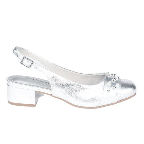 Zapato Via Marte Mujer 070-008-01 Plateado Casual Tacones Bajos Via Marte