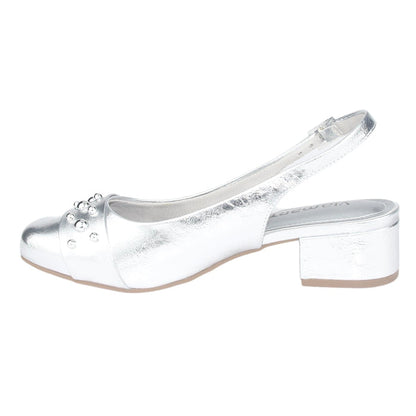 Zapato Via Marte Mujer 070-008-01 Plateado Casual Tacones Bajos Via Marte