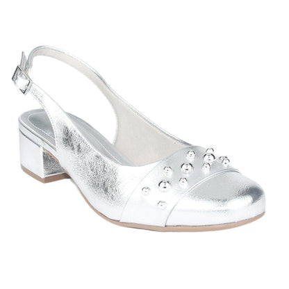 Zapato Via Marte Mujer 070-008-01 Plateado Casual Tacones Bajos Via Marte