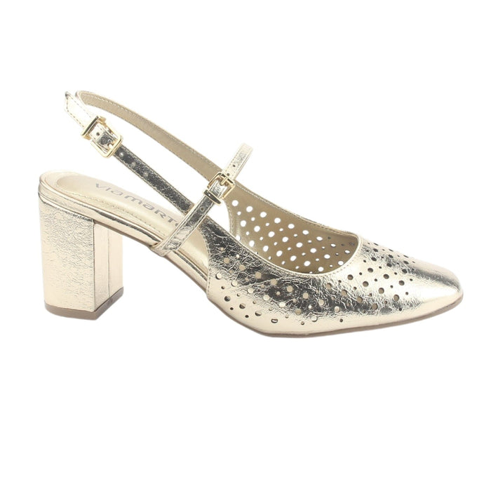 Zapato Via Marte Mujer 153-007-01 Dorado Casual Tacones Altos Via Marte
