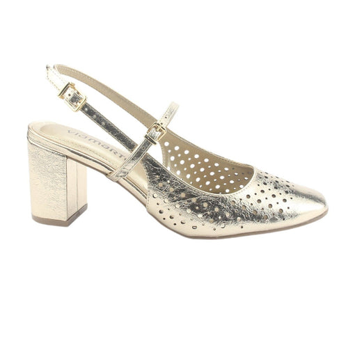 Zapato Via Marte Mujer 153-007-01 Dorado Casual Tacones Altos Via Marte