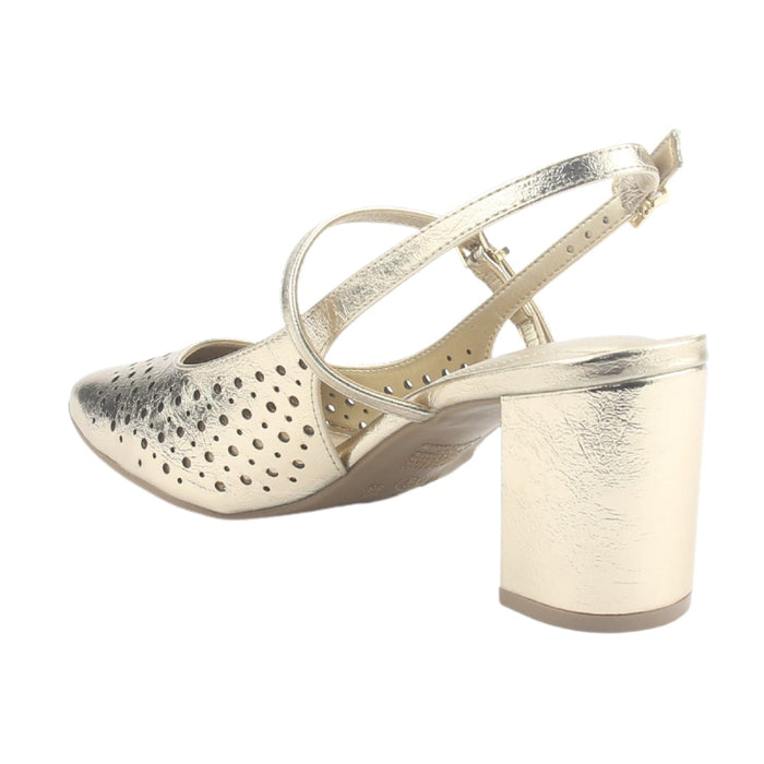 Zapato Via Marte Mujer 153-007-01 Dorado Casual Tacones Altos Via Marte