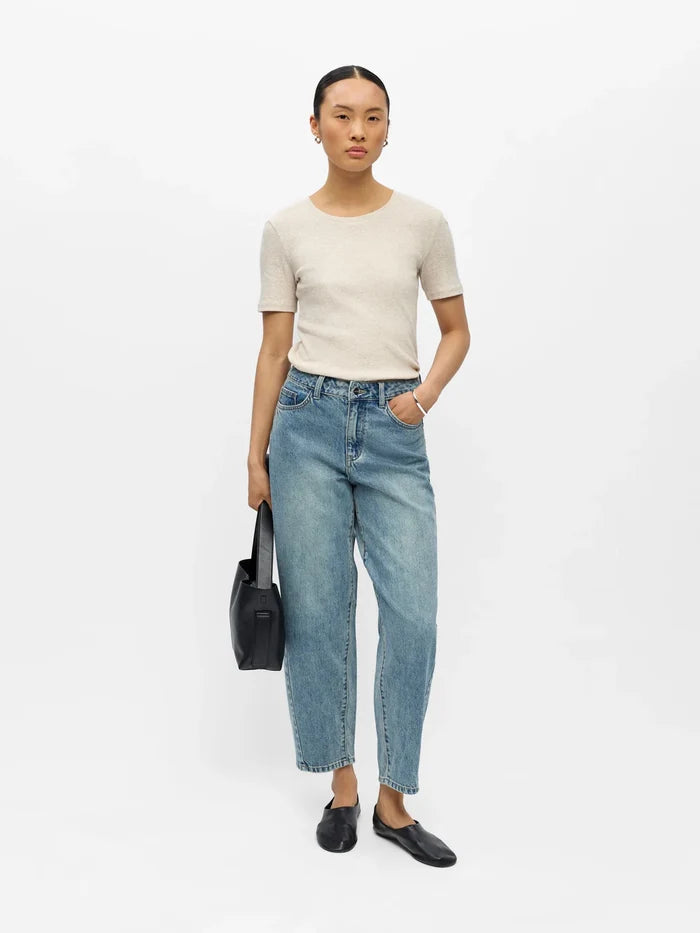 Zoe Barrel Leg Jeans (Light Blue)